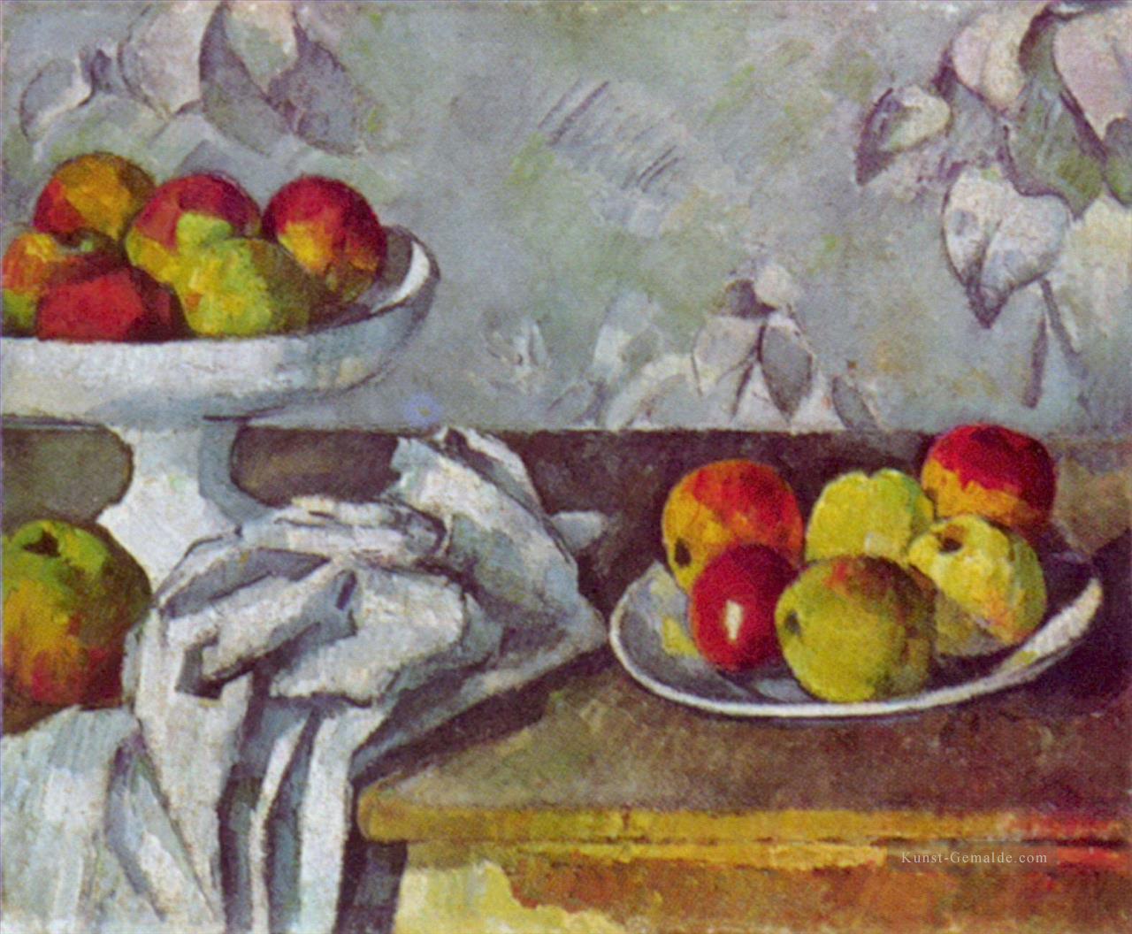 Stillleben mit Äpfeln und Obstschale Paul Cezanne Ölgemälde
